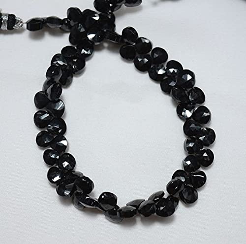 Spinel noir facetté en cœur 7mm gemmes de qualité supérieure pour joaillerie