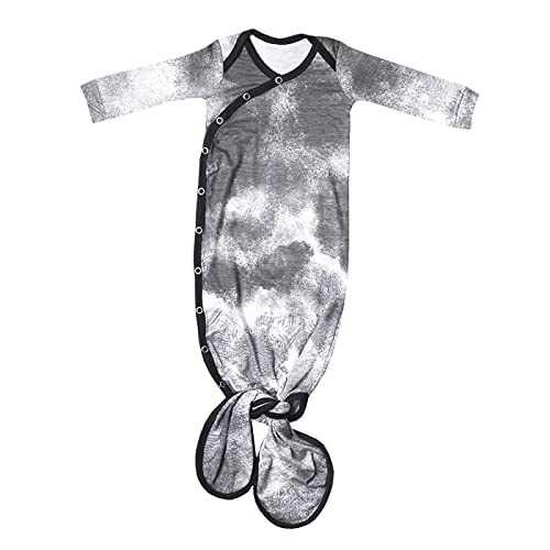 Image of Copper Pearl Baby Gown - Knotted Newborn Sleepers for Baby Boy and Girl, Soft Stretchy Long Sleeve Infant Gowns with Bottom Tie and Hand Mittens, Perfect Hospital Coming Home Outfit (Thrasher)