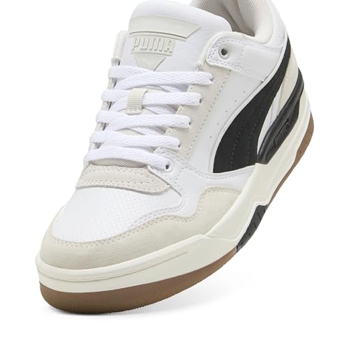 Puma Rebound Retro-Schuhe für Herren, Weiß-Schwarz-Federgrau, 10 – Ansicht 6