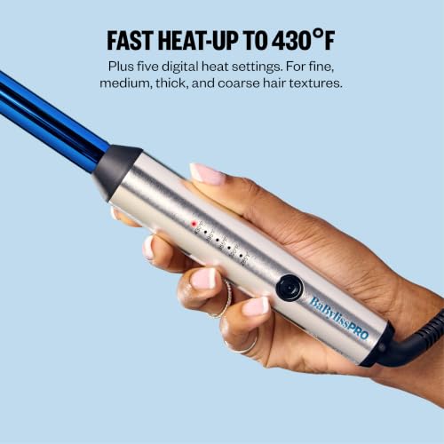Image of BabylissPRO Nano Titanium Professional Curling Wand For All Hair Types, Reaches 430 Degrees For Long Lasting Curls