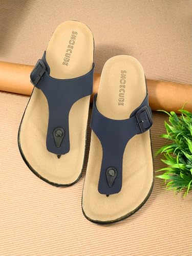 Image of Men V-Shape Thong Slippers | Casual Flip-Flops | Slippers for Men | Lightweight Rubber Sandals | Comfortable Anti-Slip Footwear