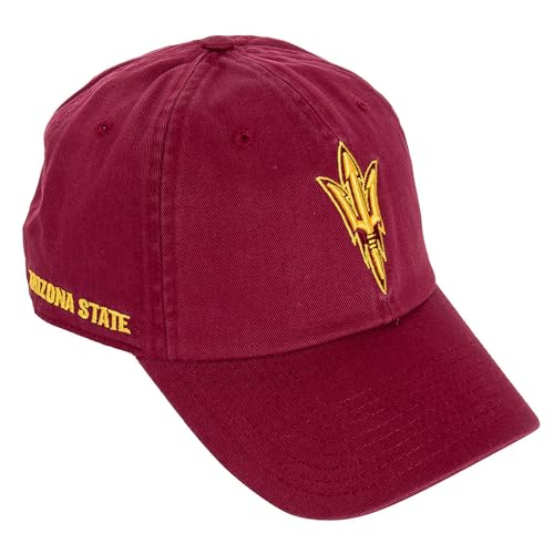 Desert Cactus Arizona State University Baseball Hat ASU Sun Devils Brimmed Embroidered Hats Cap Adjustable Cloth Strap Adult (US Alpha One Size Red)