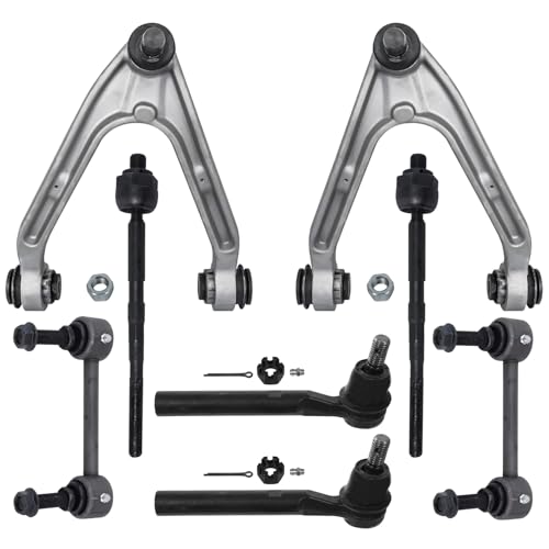Image of Detroit Axle - 8pc Front End Kit for 2006 Hummer H3, 2 Upper Control Arms with Ball Joint Assembly 4 Outer Inner Tie Rod Ends 2 Sway Bar End Links Replacement