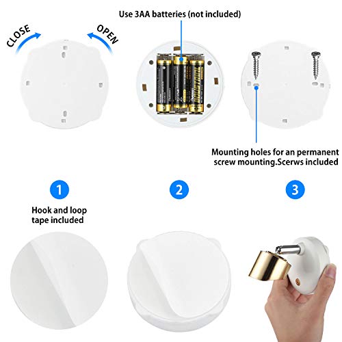 Wireless Spotlight, Battery Operated Accent Lights Art Lights for Paintings, with Remote Dimmable Cabinet Lights Picture Light Puck Lights, Stick on Anywhere Indoor, 4000k Warm Light (2 Pack)