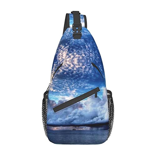 Sac de course à pied léger et compact avec bandoulière imprimé mer