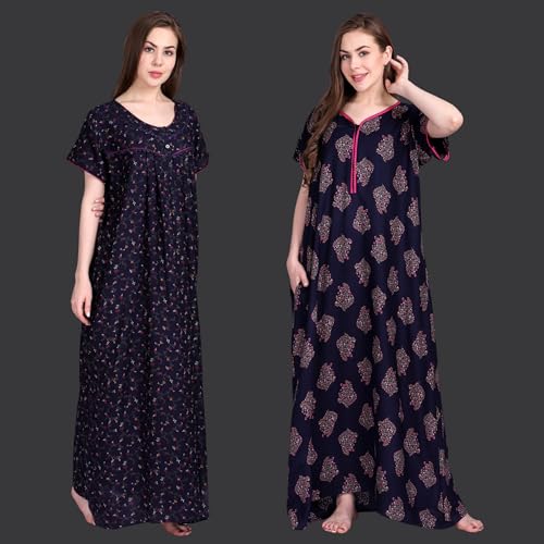 Image of Women's Alpine Floral Print Maxi Night Gown