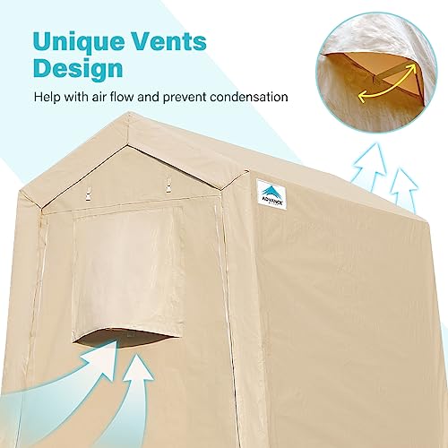 Advance Outdoor 8801BY-3 6X8 Ft Outdoor Portable Storage Shelter Shed With 2 Rolled Up Zipper Doors & Vents Carports For Motorcycle Waterproof And Uv Resistant Anti-Snow Portable Garage Kit Tent thumb #1