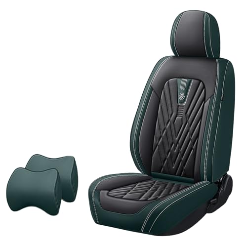 レクサスLBX MAYH1#型に適用車シートカバー座布団 防水 全天候型汚れ防止 取付簡単 滑り止め 収納便利クッションプロテクター前後席背もたれ耐摩耗性通気ナッパレザー素材(黒緑)