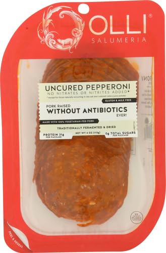 Vista 2 de Olli Salumeria, rebanadas de pepperoni, cerdo sin curar, 4 onzas