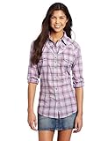 Wrangler Juniors Rock 47 Woven Cross Embroidery Top, Purple/Grey, Small