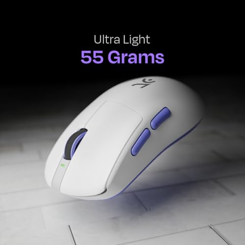 Kreo IKARUS High Performance Wireless Gaming Mouse, 4k Polling Rate, Pixart 3395 Sensor, 26,000 DPI,100+ Hr Battery, 4000Hz Polling Rate, Lightstrike Optical Switches, Ergonomic Design(Ikarus-White) - Image 4