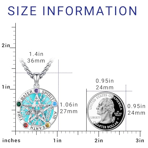Eusense Triple Moon Goddess Necklac for Women Men Tree of Life Pendant Tetragrammaton Necklace Sterling Silver 925 Pentagram Moon Pentacle Goddess Pagan Wiccan Tree Life Jewelry4