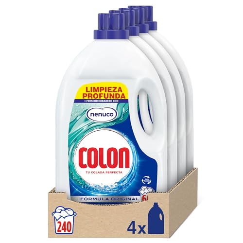 Colon Detergente para Ropa Líquido Fragancia Nenuco Hipoalergénico - Pack de 4 botellas de 60...