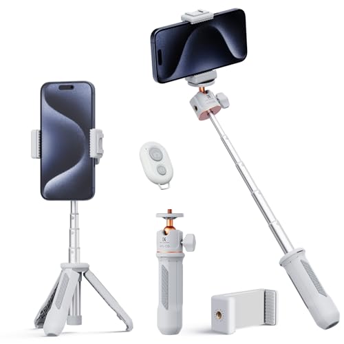 Image of K&F Concept Selfie Stick & Tripod, Max Load 2kg, 360 Panoramic, Aluminium, Compatible with Camera & Smartphone, Grey