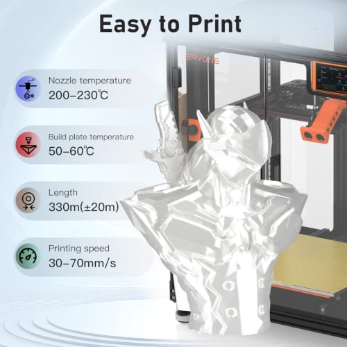 Image of ERYONE Silk Filament PLA+ 1.75mm Upgraded Shiny 3D Printer Filament, Gloss Finish, Fit Most FDM Printer Stable Printing,1kg (2.2LBS) /Spool, White
