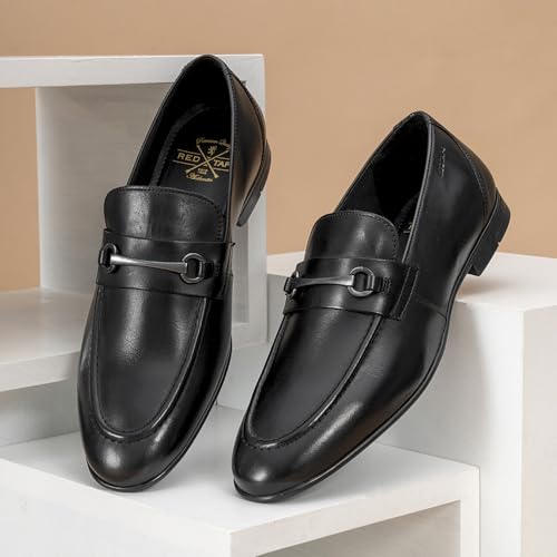 Image of Red Tape Loafers for Men | Real Leather Shoes with Low-Cut Pattern