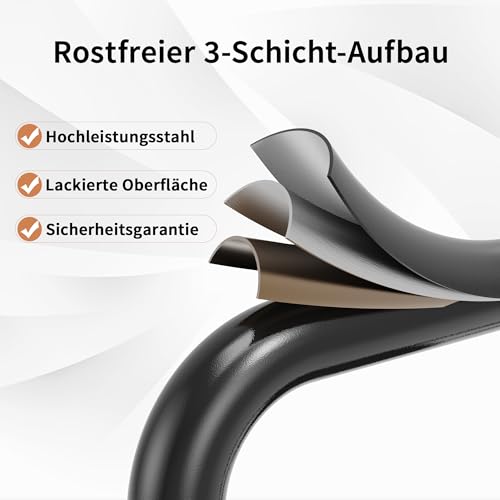 HBTower Trittleiter 3 Stufen klappbar, Leiter mit Breitem Anti-Rutsch-Pedal, Trittleiter mit Bequemer Handlauf, Tragbarer Tritthocker aus Stahl, Schwarz
