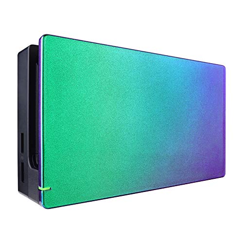 eXtremeRate Custom Chameleon Glossy Faceplate for Nintendo Switch Dock, Green Purple DIY Replacement Housing Shell for Nintendo Switch Dock - Dock NOT Included