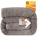 Colorsroom シンサレート 毛布 シングル 六層構造 【日本企業開発・3Mシンサレート100%使用】 厚手 冬用 SUPER PRIME 3779 蓄熱保温 両面使える リバーシブル 2枚合わせ フランネル 超極細繊維 吸湿発熱 毛抜けない 静電気99%抑制 洗える 1.65KG 140×200cm ブラウン