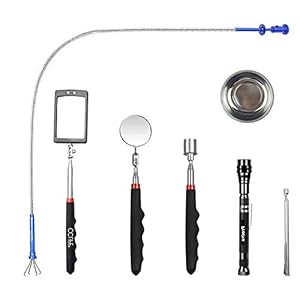 Magnetische telescopische pick-up grijper gereedschapsset inclusief 15 lbs/1,5 lbs met LED-licht/ronde/vierkante…
