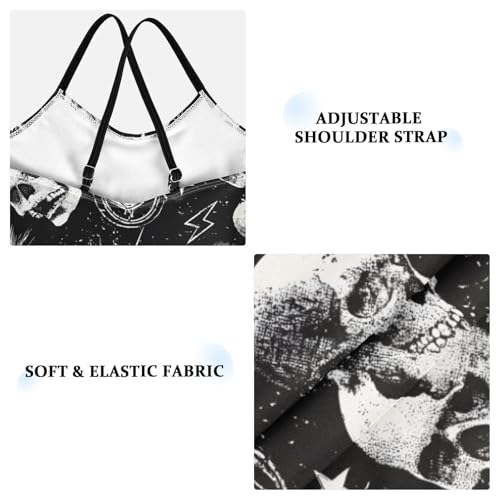 White Skull Pattern Girls One Piece Swimsuits Summer Quick Dry Beach Bathing Suit4