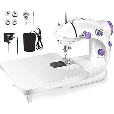 Kuckee Sewing Machine, Portable Machine with Accessories, Mini Extension Table, Suitable for Beginners, Best Gift Kids and Women, Space Saver, DIY, White-f Cover