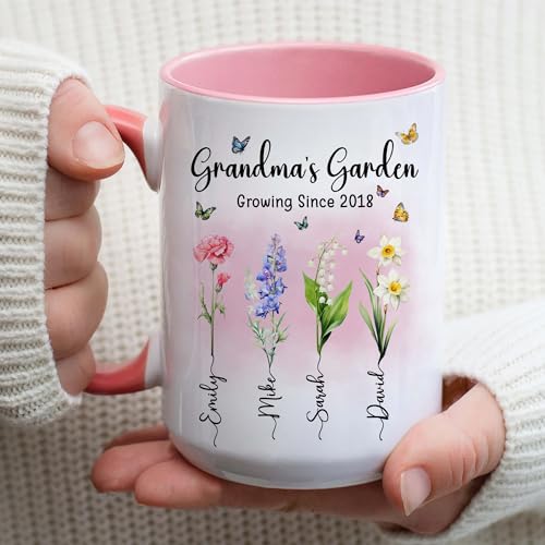Personalized-Grandma-Mug-with-Custom-Kid-Names-and-Text-Grandmas-Garden-Mug-11oz-15oz-Customized-Mothers-Day-Coffee-Cups-for-Grandma-Gifts-for-Mom-Mama-Nana-from-Kids-Grandkids-on-Mothers-Day