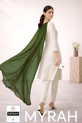 Image of MYRAH Chiffon Solid Casual Daily Use Dupatta For Women's & Girls Length - 2.50 Meter
