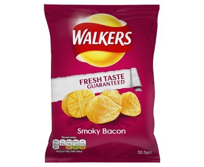 Walkers Crisps - Traditional British Bags of Walkers in Various Flavours- 24 x 32.5g (Smokey Bacon)