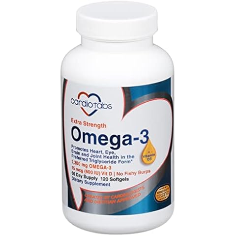 Omega-3 Extra Strength + Vitamin D3, Triglyceride Form, 1300 mg Omega-3, 600 DHA / 600 EPA, with 600 IU Vitamin D3 Cover