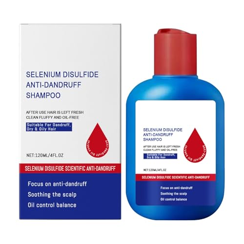 Champú anticaspa para hombres y mujeres, control de aceite y refrescante, con sulfuro de selenio, limpieza refrescante, 120 ml