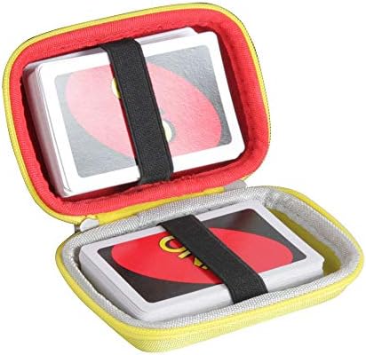 HERMIT SHELL Hermitshell Hard Travel Case for UNO Card Game - Not Including Cards (Yellow + Red)