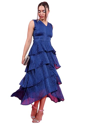 Image of Tokyo Talkies Women's Sleeveless V-Neck Solid Dresses| Stylish| Party Dresses