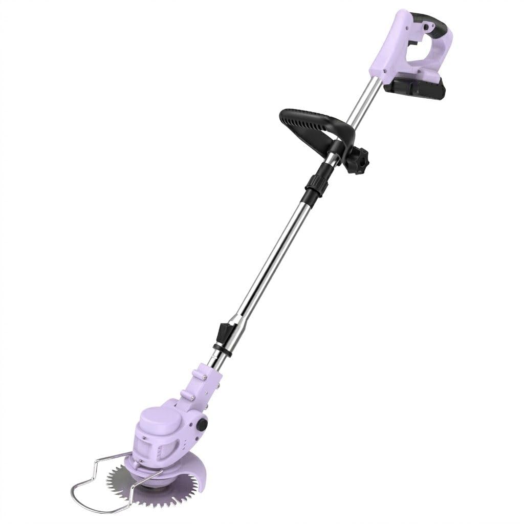 21V Cordless Strimmer, 700W Grass Trimmer with 2x 2000mAh Batteries, Lightweight Foldable Battery Strimmers Cordless with 26 Blades,90° Adjustable Head for Garden Lawn Weeding - Lavender