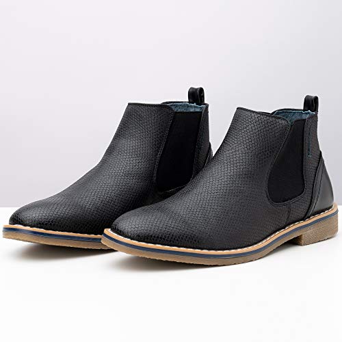Image of Alpine Swiss Mens Nash Chelsea Boots Snakeskin Ankle Boot Genuine Leather Lined