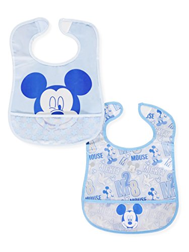 Mickey Mouse 2-Pack Bibs - blue, one size