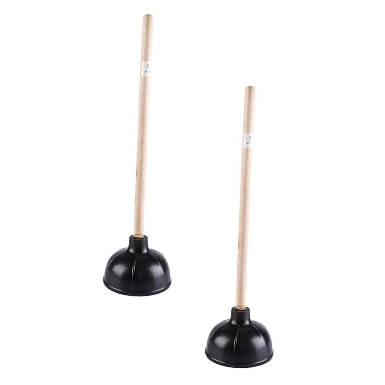 SHINEOFI 2 Desatascadores de Goma Mango de Madera, Herramienta de Limpieza para Baño y Fregadero, Negro, Ligero y Fácil de Limpiar
