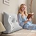 cnsmak Dorm Headboard Pillows Twin XL Wedge Headboard Pillow Long Backrest Positioning Support for Daybed Reading Backrest Pillow with Side Pockets College Dorm Headboard