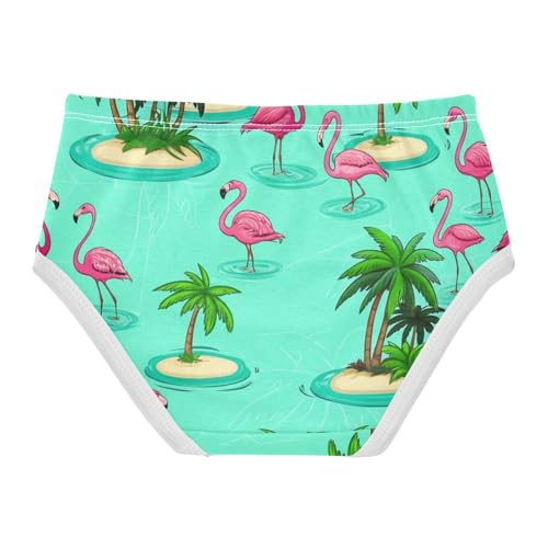 Girls Underwear Toddler 2t Cotton Little Girl Panties Funny Underpants Briefs Tropical Pink Flamingos Turquoise Water2