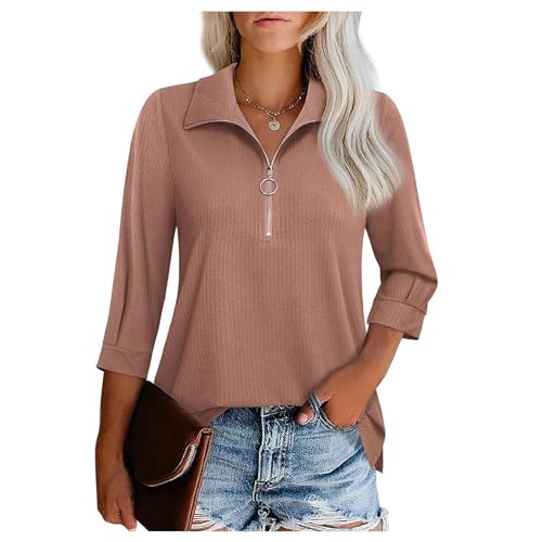 Camisetas de manga 3/4 para mujer polo estructurado premium