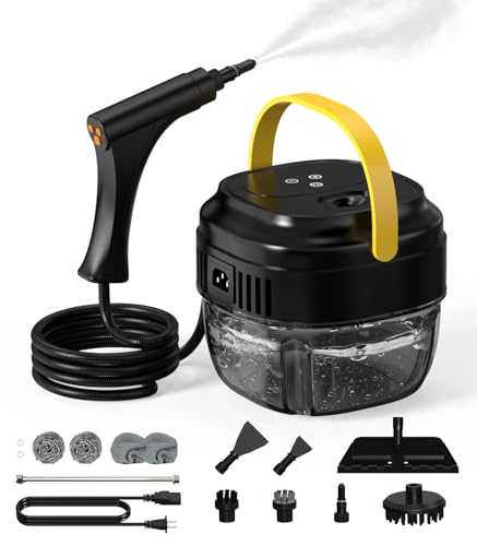Image of Handheld Steam Cleaner, 1.7L Tank, 6-Level Adjustable,15s Heat-Up Portable Steamer for Cleaning, 1500W High Pressure Steamer, 15Pcs Accessories Steam Cleaner for Home Kitchen Grease Car Detailing