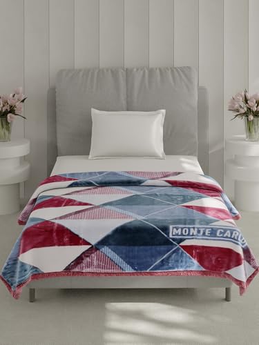 Image of Monte Carlo Single Bed Heavy Winter Blanket Lavish Plus 2 Ply Box Pack 900 GSM | 3.2 KG (220x160 CM), Multi