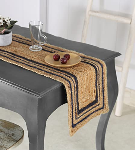 Madhu International Handgewebter Jute-Läufer, geflochten, natürlich, wendbar, Bauernhaus-Teppiche für Flur, Küche, Wohnzimmer, 33 x 183 cm Cover
