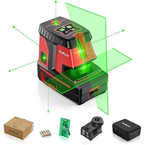 Laser Level,Elikliv 5-Point Self-Leveling Laser Level Line Tool with Pulse Mode-200ft Green Laser Range for Indoor/Outdoor Use,Accurate Measurements,Easy to Operate-Ideal for Construction/DIY Projects Cover