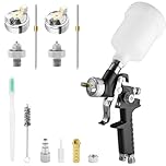 Mini Spray Guns, HVLP Air Spray Gun 125cc Cup Paint Sprayer, 0.8mm/1.0mm Nozzle Gravity Feed Painting Gun for Auto Parts, Furniture, Fences, DIY Tool, Detail Repair