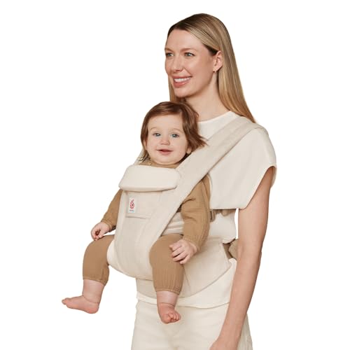 Image of Ergobaby Omni Deluxe Baby Carrier Newborn to Toddler - Breathable Baby Carriers for Summer - All-Position Carrier with Enhanced Lumbar Support & Airflow (7-45 Pounds), Natural Linen