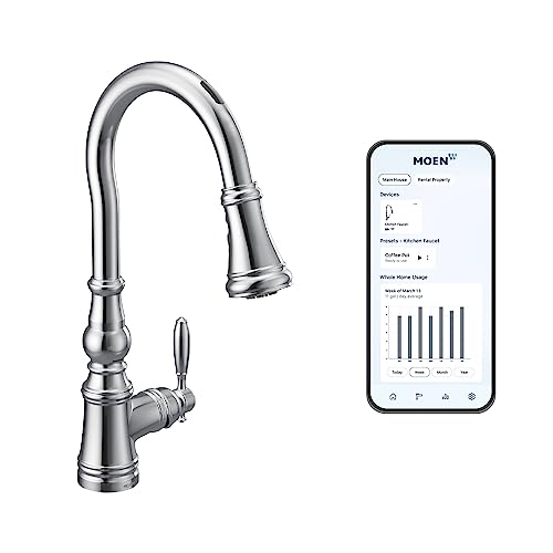 Moen Weymouth Chrome Smart Faucet Touchless Pull Down Sprayer Kitchen ...