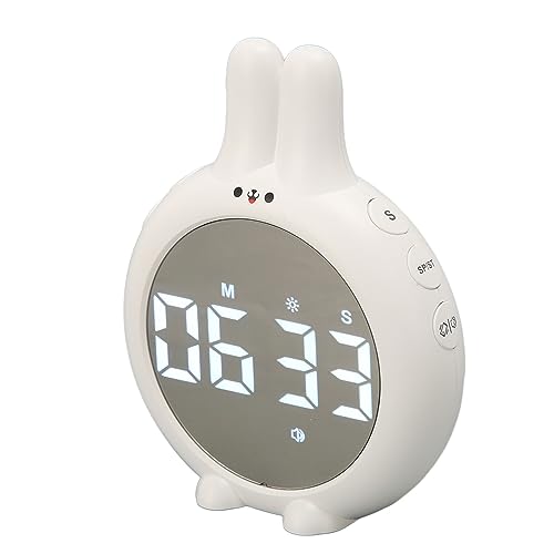 Temporizador de Cuenta atrás con diseño de Conejito para niños, Temporizador de Cocina Digital con Pantalla LCD y Base magnética, Temporizador en Forma de Conejo para Hornear,