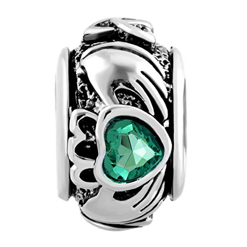 Abalorio de amistad celta irlandesa Claddagh compatible con pulsera Pandora 3