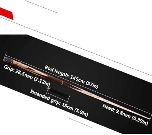 Taco de billar 3/4 split snooker 145 cm con punta 9.8 mm miniatura 7